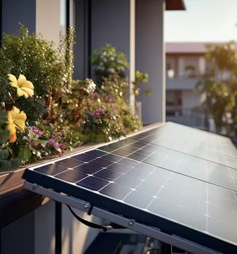 Solarpanel auf Balkon