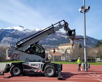 Statische Prüfung eines Beleuchtungsmastens in Chur.